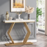 Console Table, 42? Modern Faux Marble Entryway Sofa Table