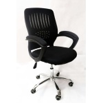 Ergonomic Adjustable Office Chair with Lumbar Support, Thick Padded Cushion, Armrests, and Breathable Mesh 360-degree Swivel Wheels (Black) - Image 4
