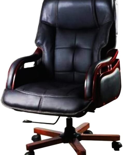 Manager office chair, leather material,black