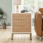 Nigntstand, Modern Bedside Table with 3 Drawers - Image 4