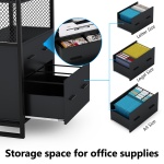 File Cabinet, 2 Drawer Vertical Filing Cabinet with Bookshelf - Image 5