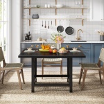 Dining Table, Rustic Square 39?x 39?x 29? Kitchen Table for 4 - Image 4