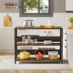 Kitchen Island, Industrial Baker?s Rack Table with 5 Storage Shelves - Image 5