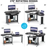 Rotating Desk, Modern L-Shaped Computer Desk, Corner Study Desk - Image 6
