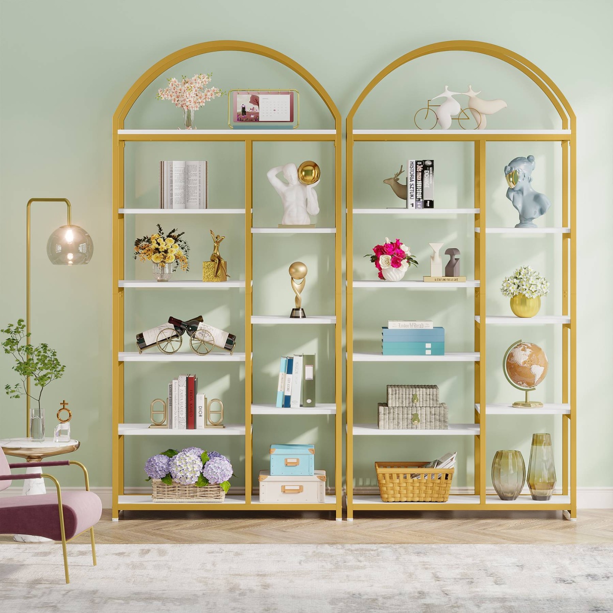 Bookshelf, 9-Tier Modern bookcase with Open Shelves - Image 9