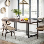 Dining Table, Industrial Rectangular Kitchen Table for 4-6 People - Image 6
