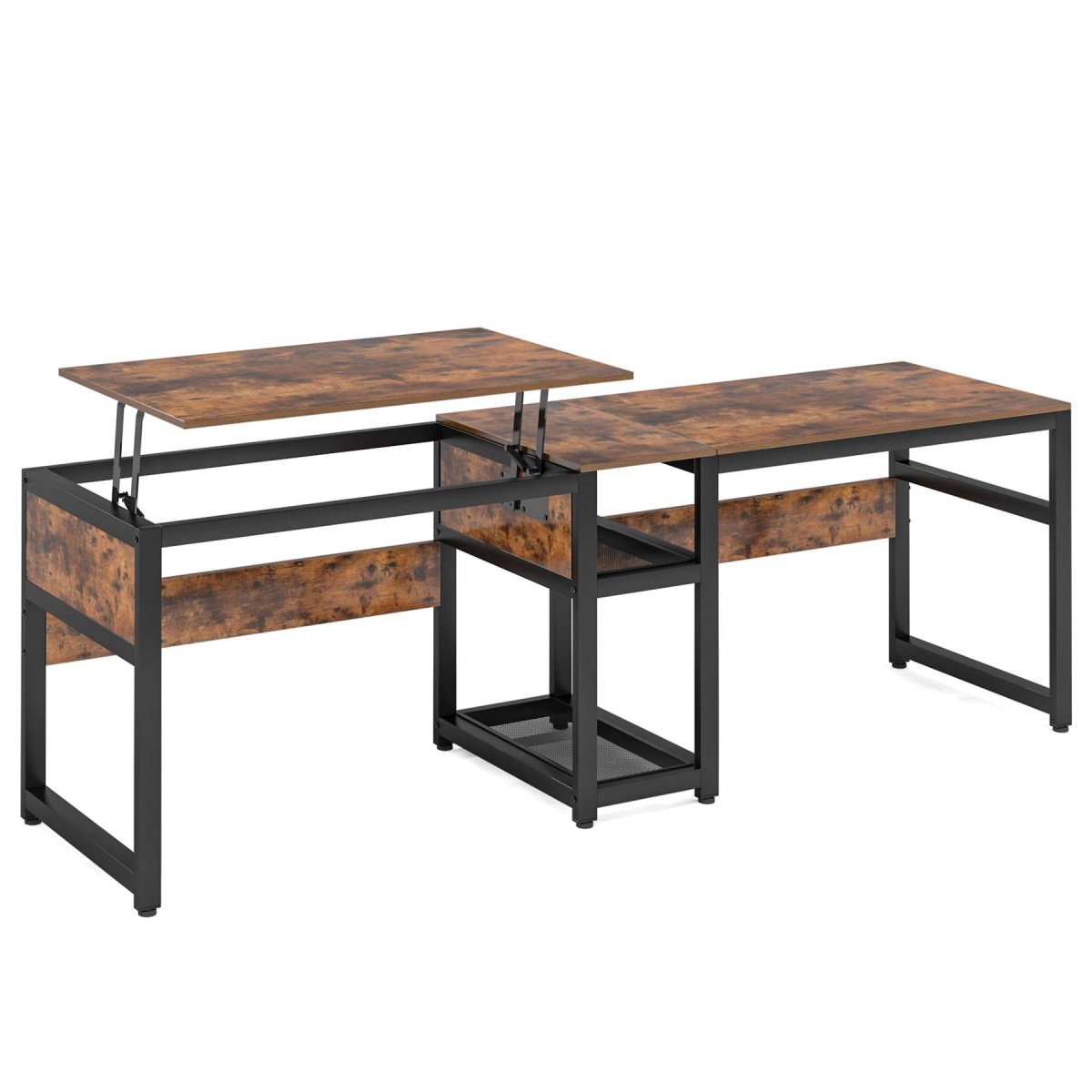 Two Person Desk, 78.8? Height Adjustable Computer Desk with Lift Top - Image 2