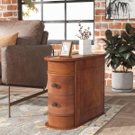 End Table, Sofa Bedside Narrow Accent Tables with 2 Drawers - Image 6