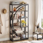 Bookshelf, Industrial Bookcase with 8 Open Storage Shelf - Image 5
