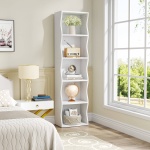 Bookshelf, 70.9? Narrow Bookcase 5 Cube Storage Organizer - Image 4