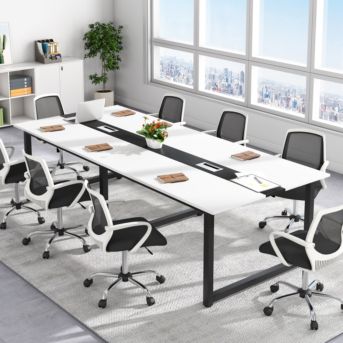 Conference Table, 8FT Rectangle Meeting Table Seminar Table - Image 4