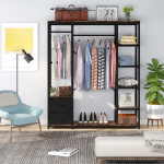 Freestanding Closet Organizer, 59? Garment Rack with 2 Drawers - Image 5