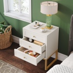 Nightstand, Modern Bedside End Table with 3 Drawers - Image 5