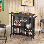 Home Bar Unit, 4 Tier Liquor Bar Table with Storage and Footrest - Image 4