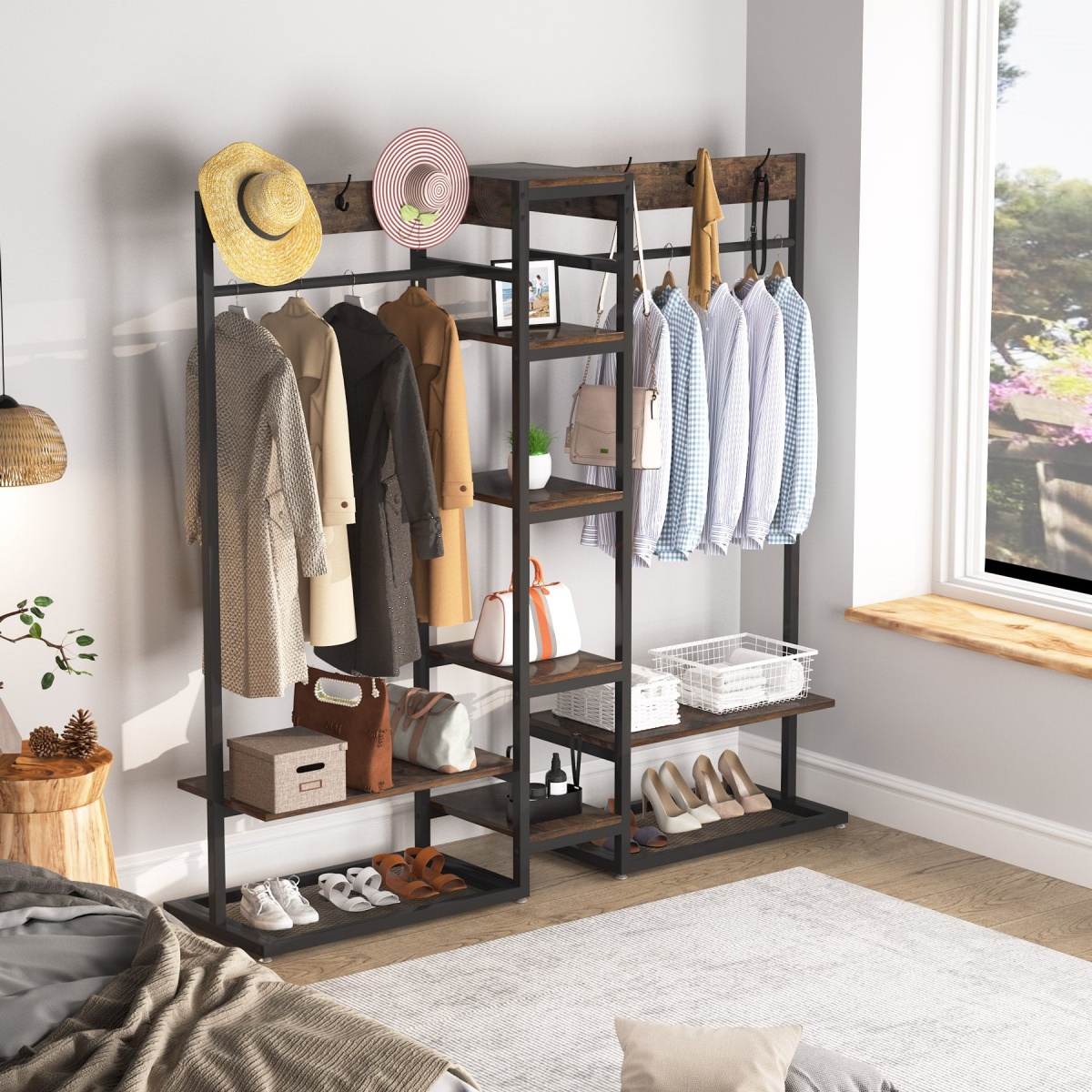 Freestanding Closet Organizer, Clothing Garment Rack - Image 5