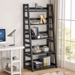 Bookshelf, 5-Tier Ladder Bookcase Etagere Storage Shelf - Image 11