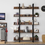 5-Tier Bookshelf, Industrial 5-Shelf Etagere Bookcase - Image 5
