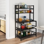 Kitchen Baker?s Rack, 5-Tier Microwave Oven Stand with Hutch - Image 6