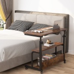 C Table, Height Adjustable Bedside Sofa Table with Wheels - Image 5