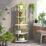 Corner Shelf, 60 Inch Corner Bookshelf Ladder Shelf Plant Stand - Image 11