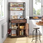 Kitchen Baker?s Rack, 6-Tier Microwave Stand with Cabinet & Drawers - Image 5