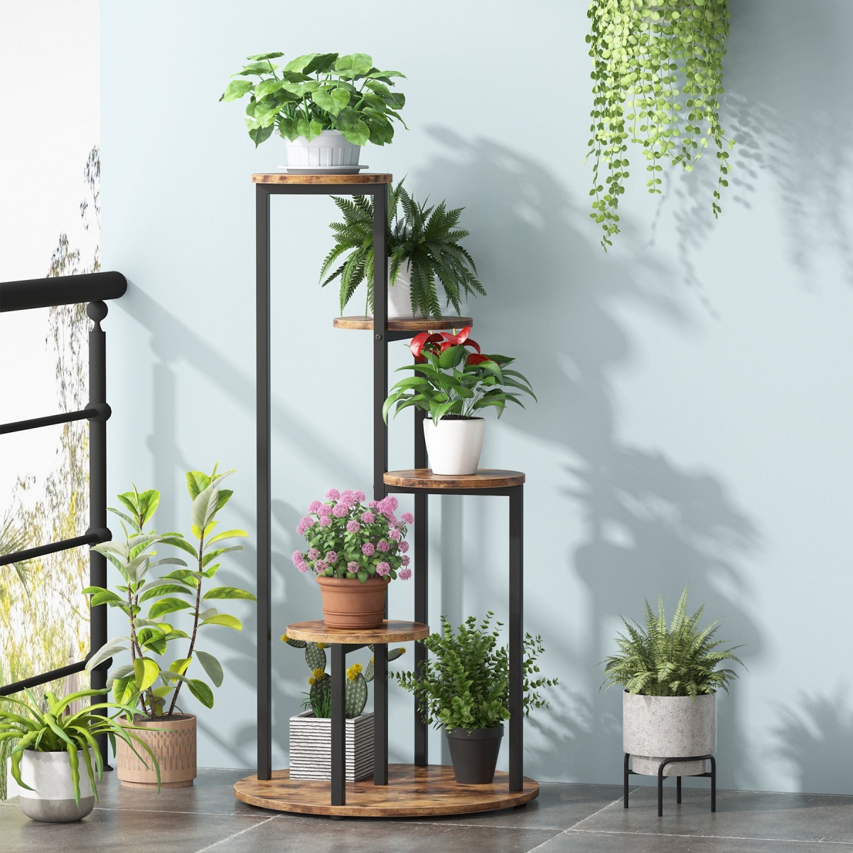 Plant Stand, 4-Tier Plant Shelf Holders Corner Flower Pot Stands - Image 4
