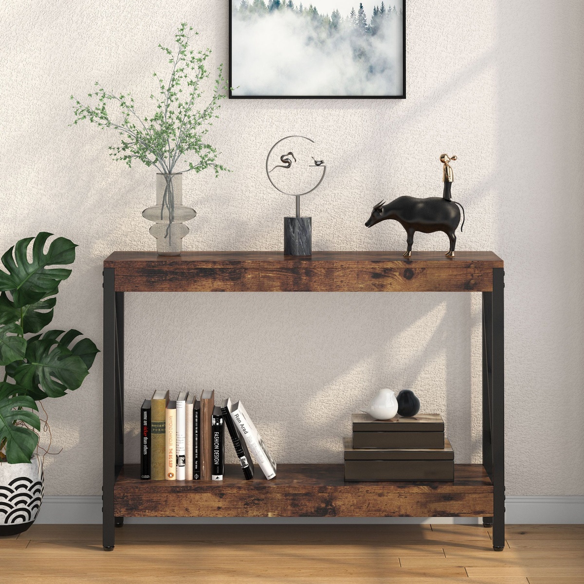 Console Table, Narrow Sofa Entryway Table with Storage Shelf - Image 5