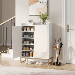 Shoe Cabinet, 25 Pairs Shoes Rack Organizer with Doors - Image 5