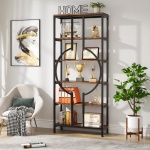 Bookshelf, 70.9? Industrial Bookcase 6-Tier Display Shelf - Image 2