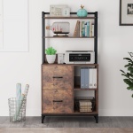 File Cabinet, 2 Drawer Vertical Filling Cabinet with Bookshelf - Image 5