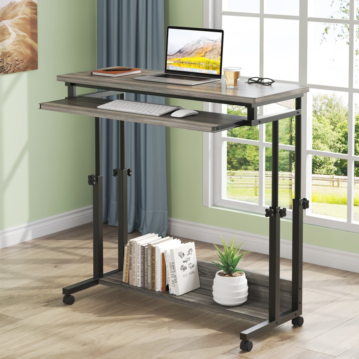 Height Adjustable Desk, Rolling Standing Desk Portable Desk - Image 13