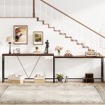 Console Table Set of 2, Narrow Long Sofa Table with Wheels - Image 6