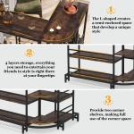 Bar Unit, 3-Tier L-Shaped Liquor Bar Table with Storage - Image 6