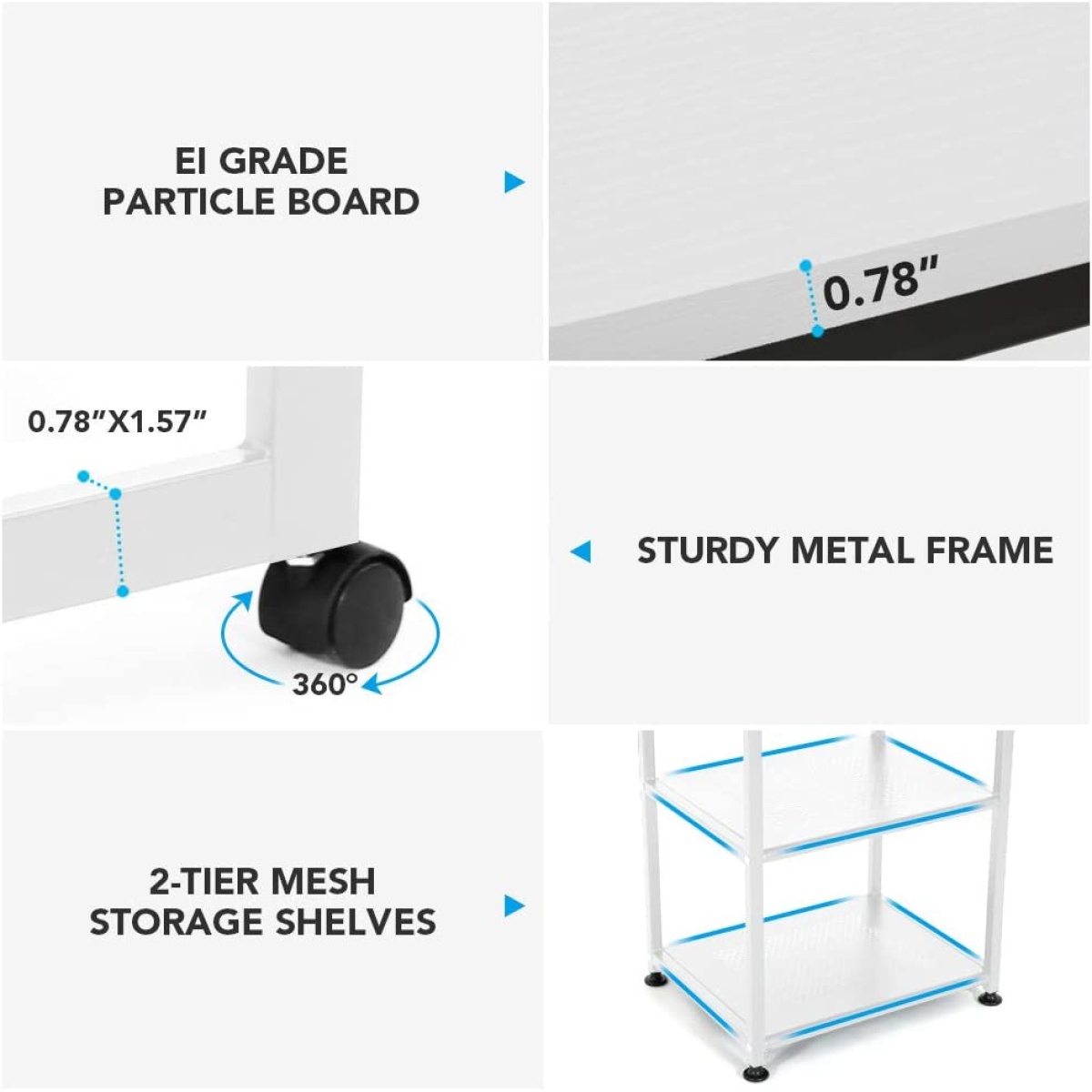 Rotating Desk, 360? Rotating Reversible L-Shaped Corner Desk - Image 7