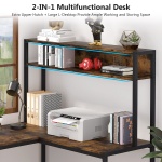 L-Shaped Desk, Computer Desk with Hutch, Study Corner Desk - Image 6