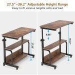 C Table, Height Adjustable Bedside Sofa Table with Wheels - Image 6
