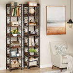 Corner Shelf, 78.7? Narrow Bookshelf 7 Tier Corner Bookcase - Image 9
