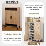 Shoe Cabinet, 2-Door Shoe Organizer Cabinets with Solid Wood Legs - Image 7