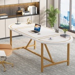 Executive Desk, 70.8? Modern Conference Table Computer Desk - Image 5