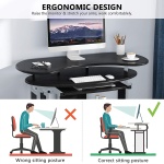 Rotating Desk, Modern L-Shaped Computer Desk, Corner Study Desk - Image 8