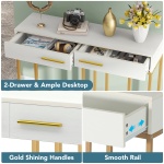 Console Table, Modern Sofa Couch Table with 2-Drawer - Image 7