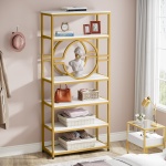 Bookshelf, 6-Tier Etagere Bookcase Freestanding Storage Shelf - Image 5
