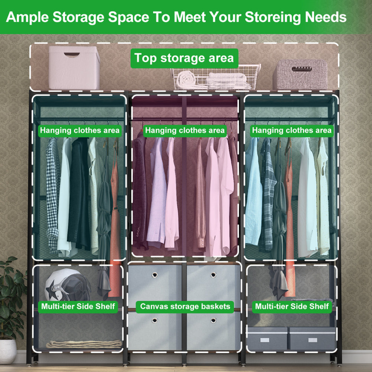 Freestanding Closet Organizer, Heavy Duty Clothes Closet - Image 5