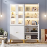 Bookcase, Freestanding Storage Cabinet with LED Light & 5-Tier Shelves - Image 5