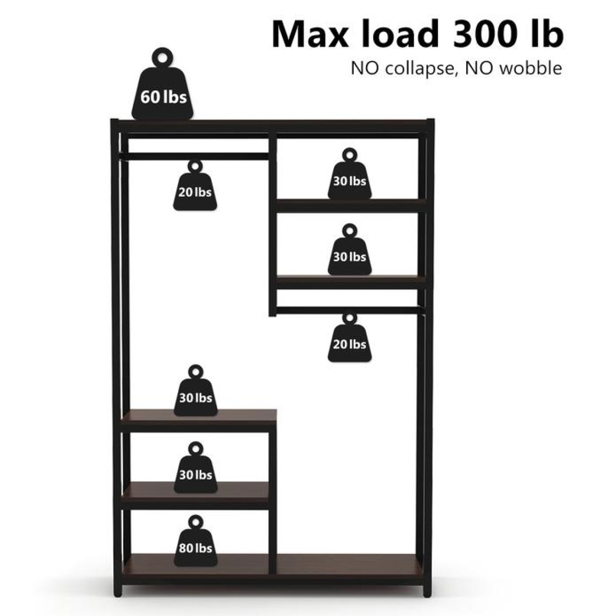 Freestanding Closet Organizer, Clothes Racks with 2 Hanging Rod - Image 6