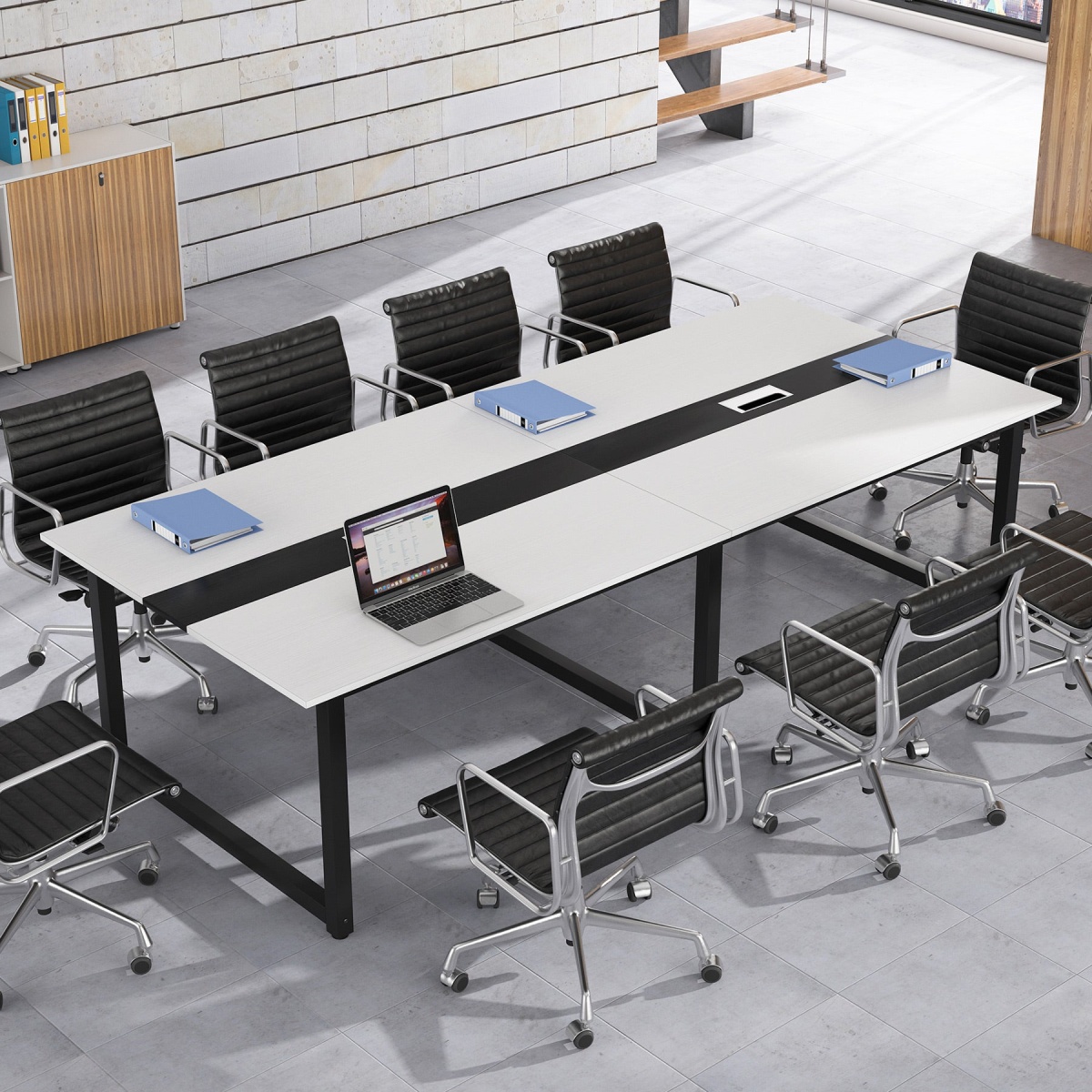 Conference Table, 8FT Rectangle Meeting Table Seminar Table - Image 5