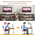 Two Person Desk, 78.7? Double Computer Desk with Monitor Riser & Shelves - Image 6