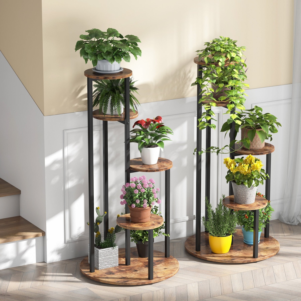 Plant Stand, 4-Tier Plant Shelf Holders Corner Flower Pot Stands - Image 5