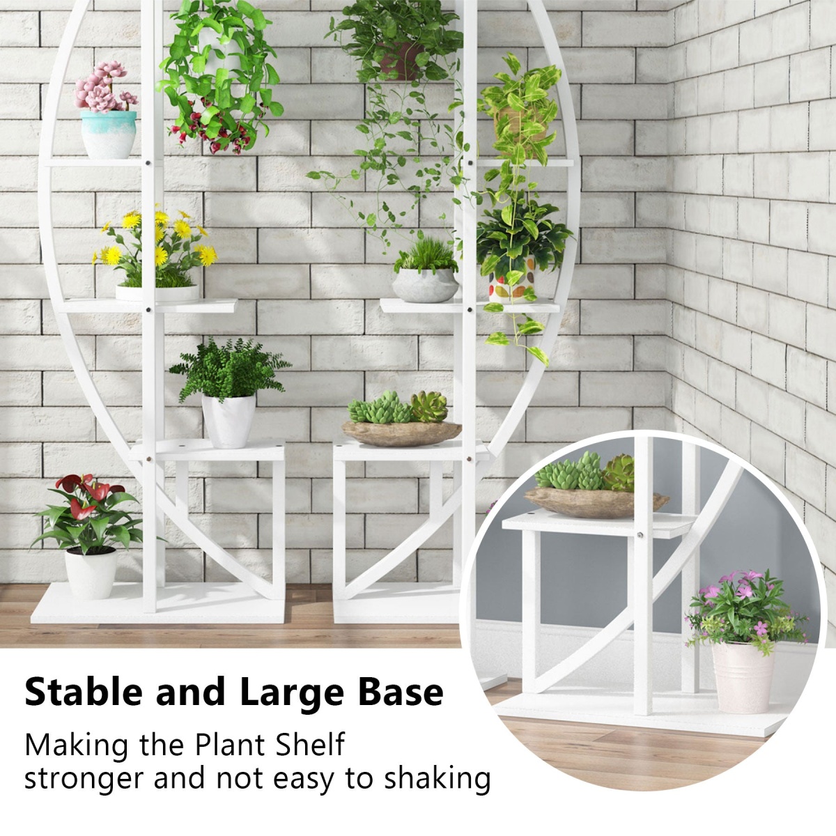 Plant Stand, 5-Tier Curved Flower Display Shelf Pack of 2 - Image 8