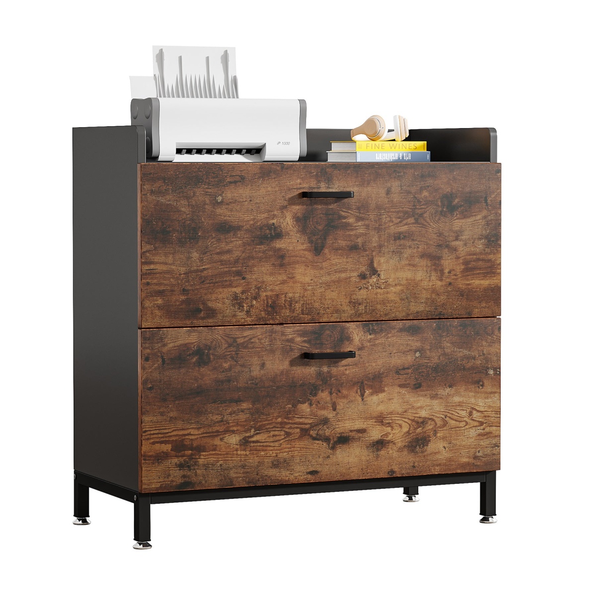 File Cabinet, 2 Drawer Lateral Filing Organization Storage Cabinet - Image 1